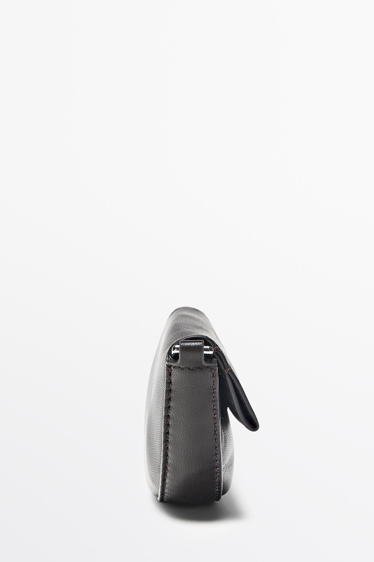 Nappa leather mini crossbody bag — Brown