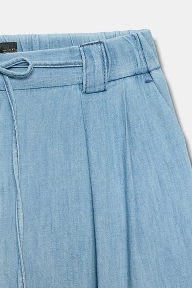 JUPE-CULOTTE FLUIDE - Bleu de Zara - Image 2