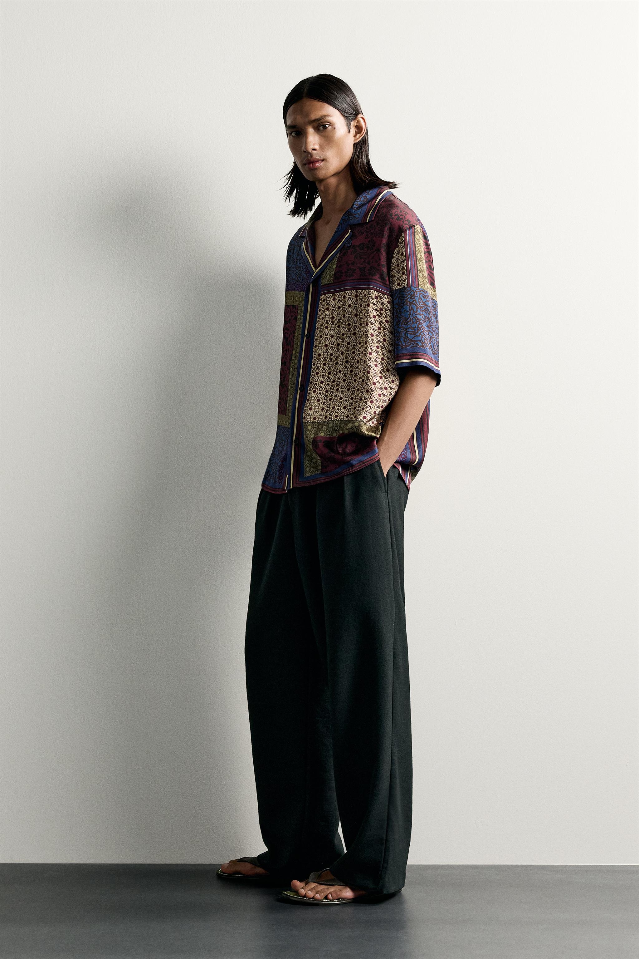 LIMITED EDITION COMBINED PRINT FLOWY SHIRT