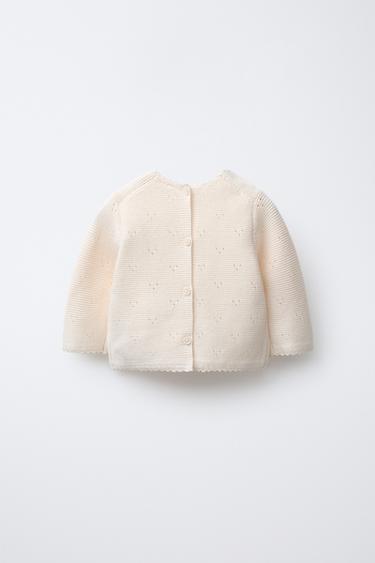 PULL EN MAILLE À FLEURS BRODÉES - Écru moyen de Zara - Image 1