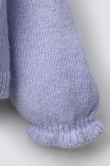 GILET EN MAILLE À FLEURS BRODÉES - Lilas clair de Zara - Image 3