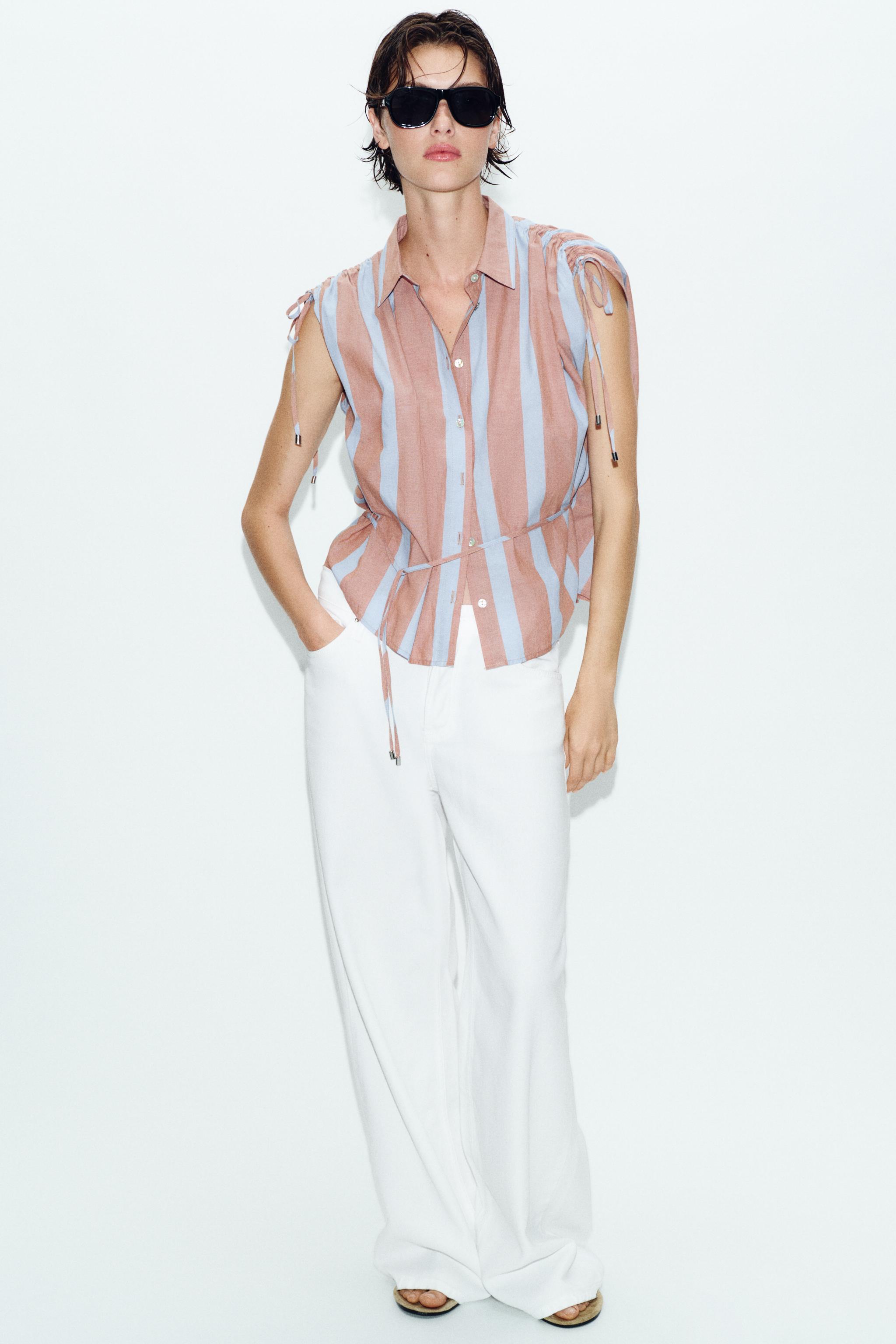 LACED STRIPED SHIRT