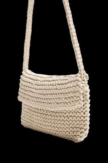 MACRAMÉ CROSSBODY BAG - Ecru White by Zara