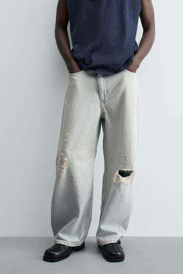 Zara RELAXED FIT JEANS - Light blue