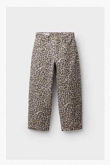 JEANS BARREL ANIMAL PRINT - Marron de Zara