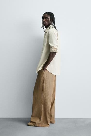 STRIPED OVERSIZE FIT TROUSERS - Yellow by Zara - Image 3