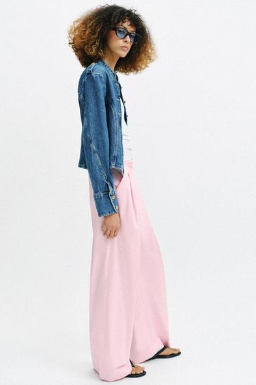 PANTALON LARGE À PINCES - Rose de Zara - Image 5