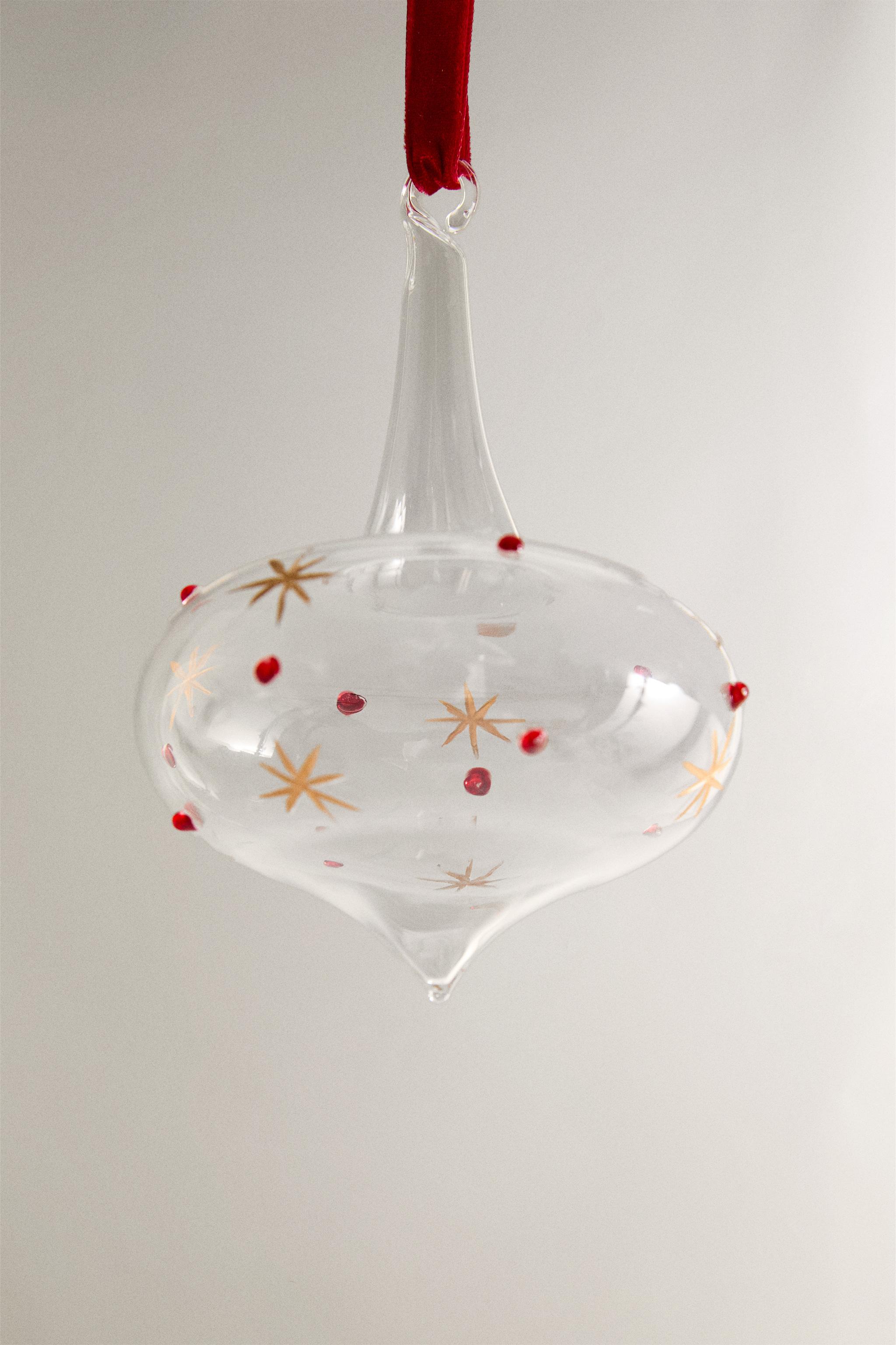 BOROSILICATE GLASS SPINNING TOP CHRISTMAS TREE ORNAMENT