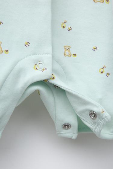 0-18 MONTHS/ SHORT TEDDY BEAR SLEEPSUIT - Sea green by Zara - Image 3