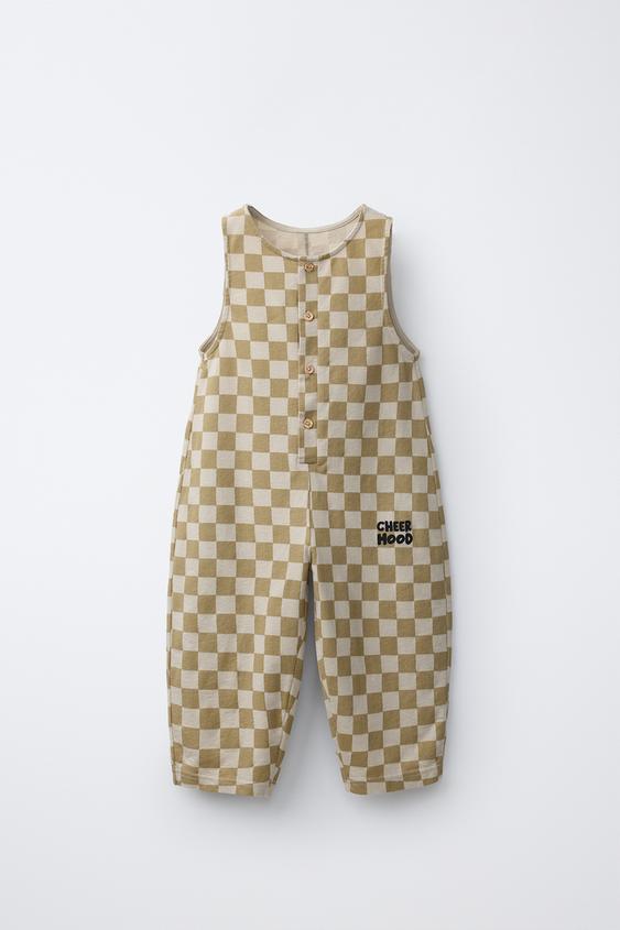 PETO LARGO CUADRO DAMERO - Beige claro de Zara - Imagen 0