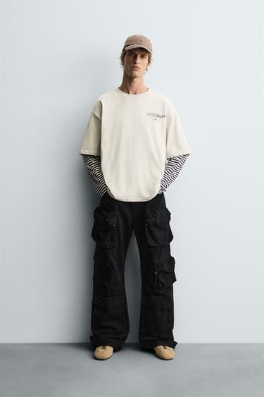 CAMISETA GRÁFICOS LAVADO - Hueso de Zara - Imagen 0