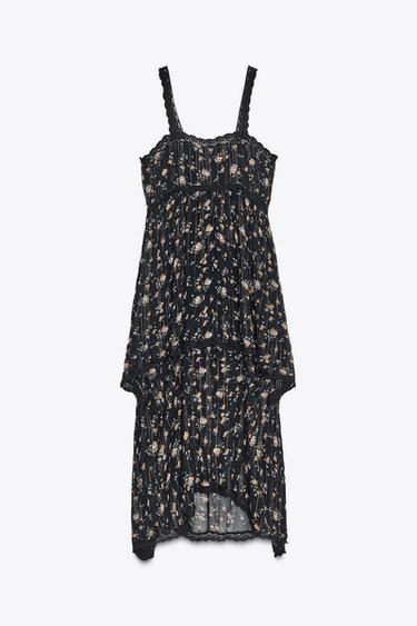 ZW COLLECTION FLORAL PRINT DRESS - Black by Zara - Image 4