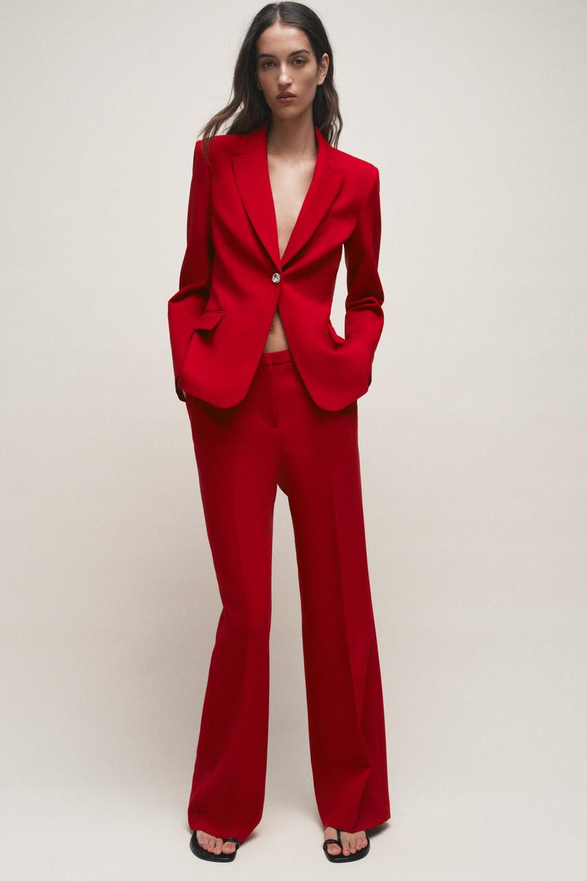 ZARA HIGH-WAISTED STRAIGHT LEG PANTS