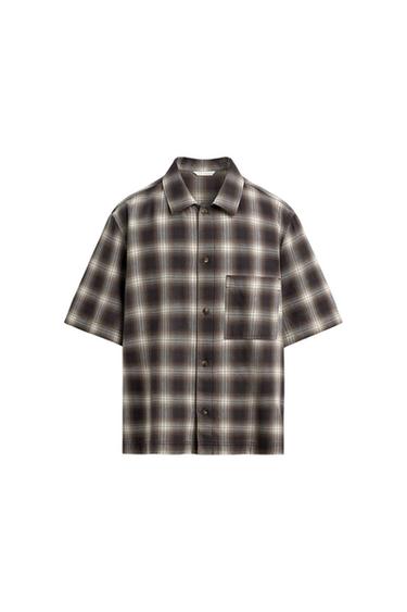CHECK OVERSHIRT - Khaki by Zara