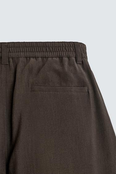 PANTALON FLUIDE À PLIS - Marron de Zara - Image 8
