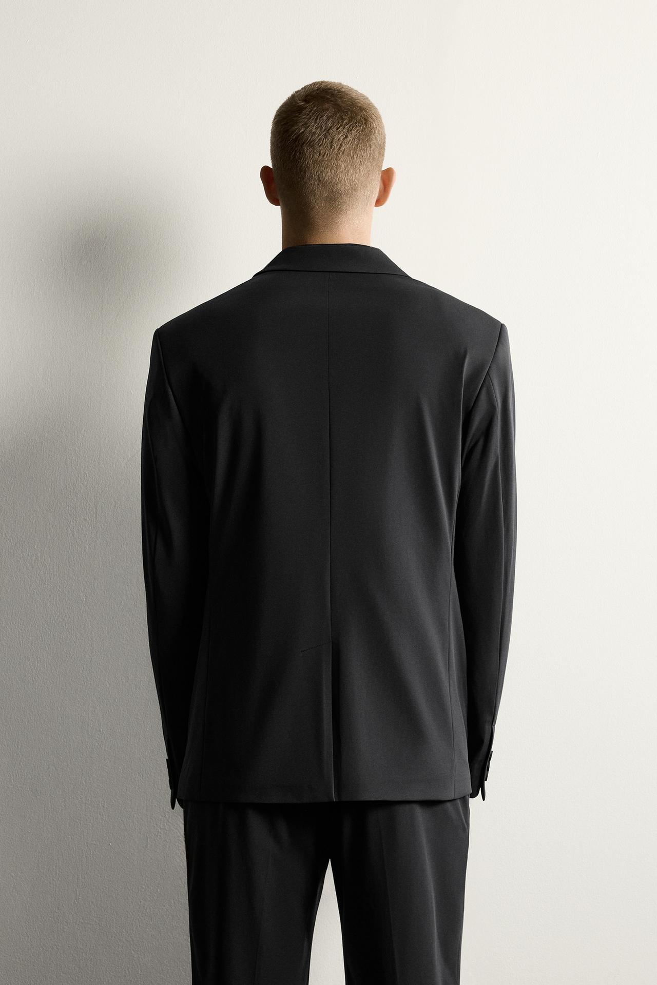 COMFORT SLIM FIT SUIT BLAZER — Black
