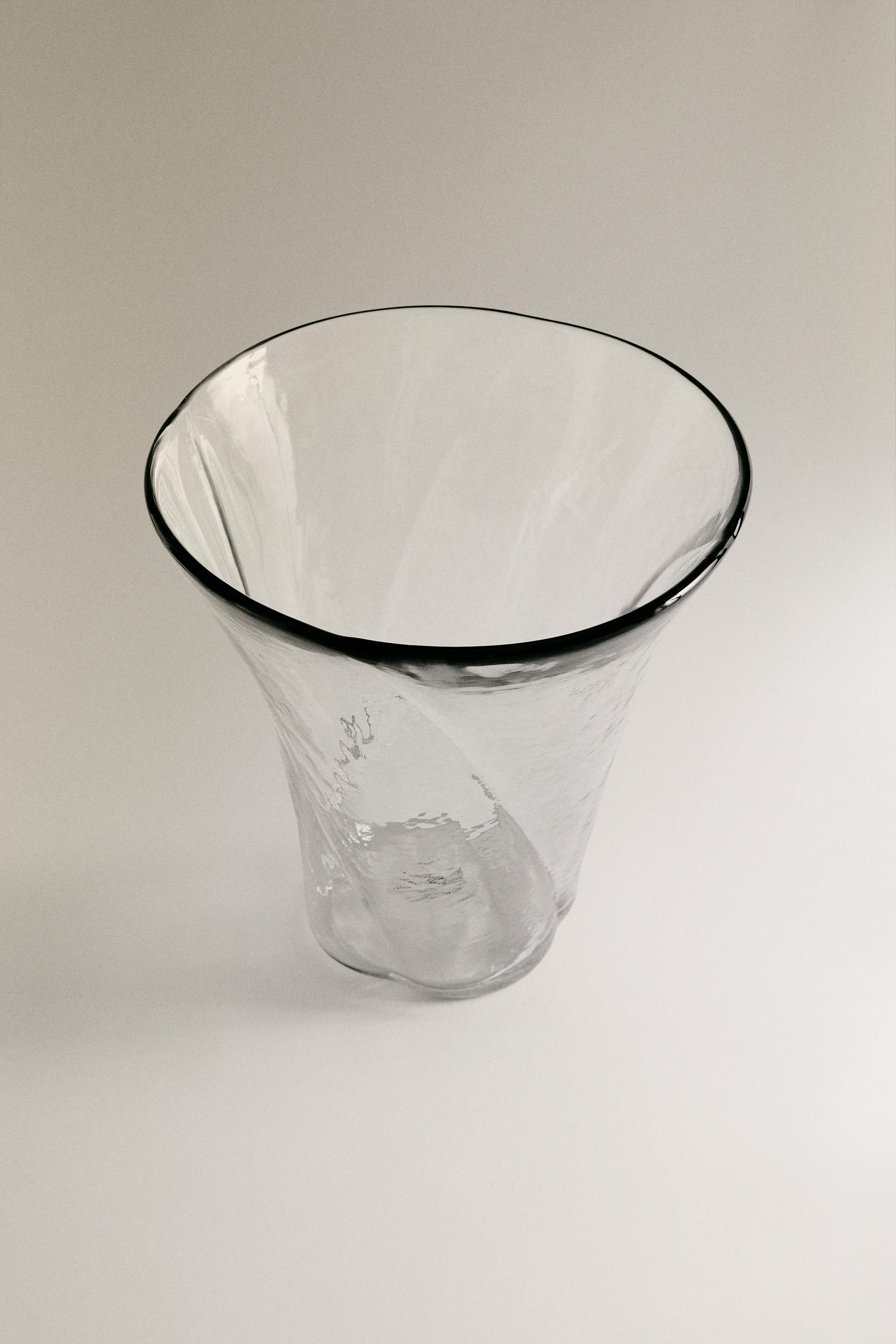 GRAND VASE VERRE RECYCLABLE ONDULÉ