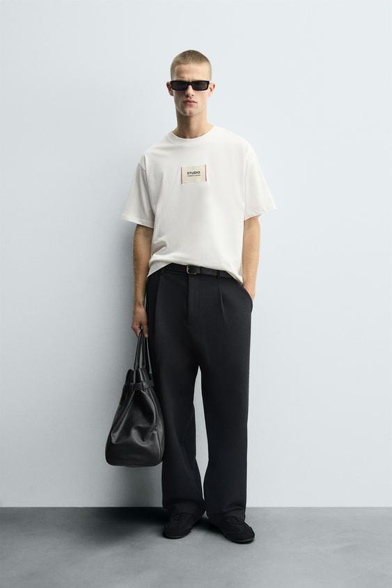 CAMISETA PARCHE TEXTO - Blanco de Zara - Imagen 0