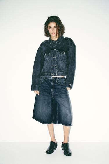 BERMUDA JORTS DENIM TRF CINTURA BAIXA - Azul-marinho da Zara - Imagem 0