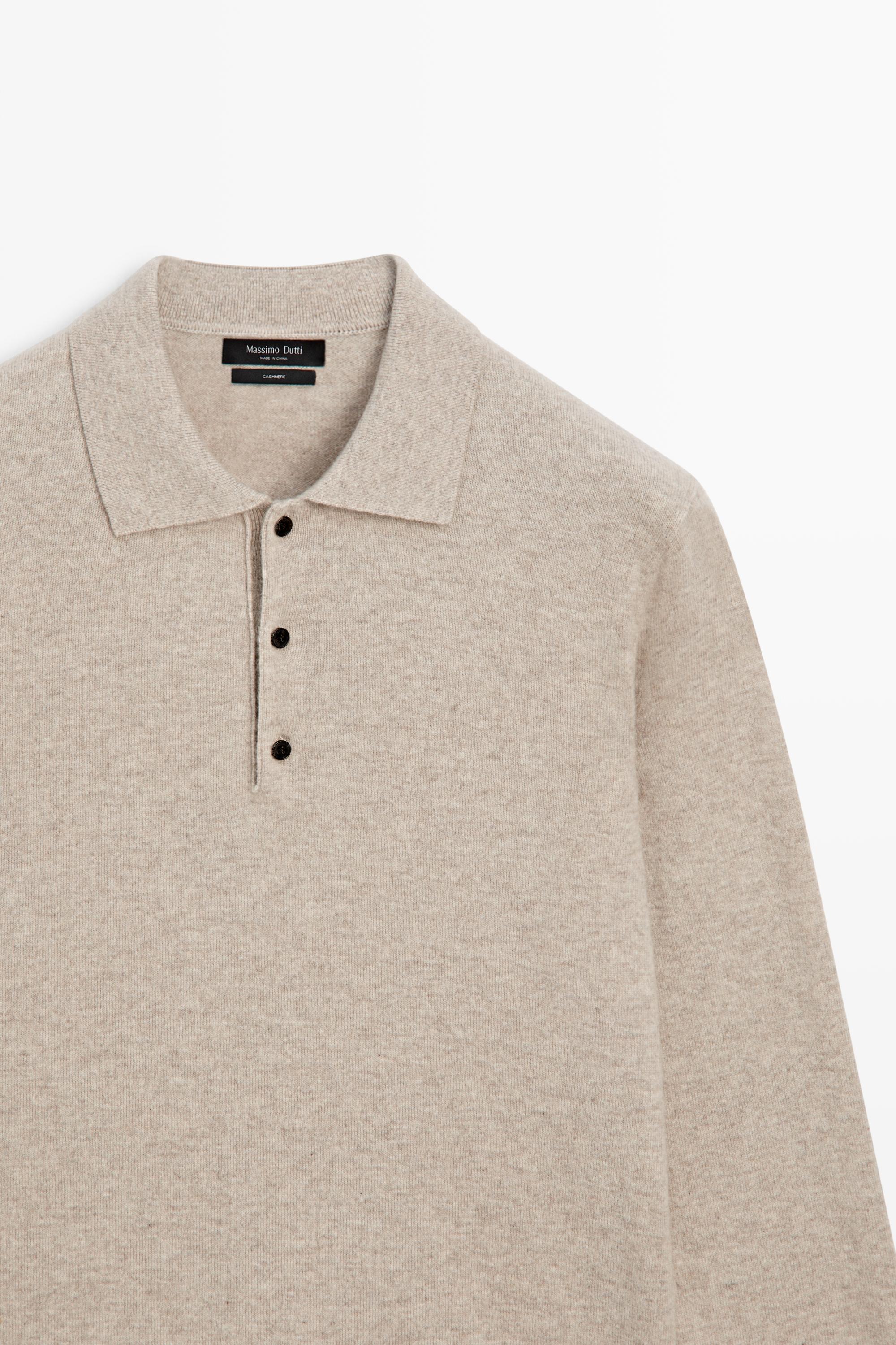 Pull polo en maille 100 % cachemire