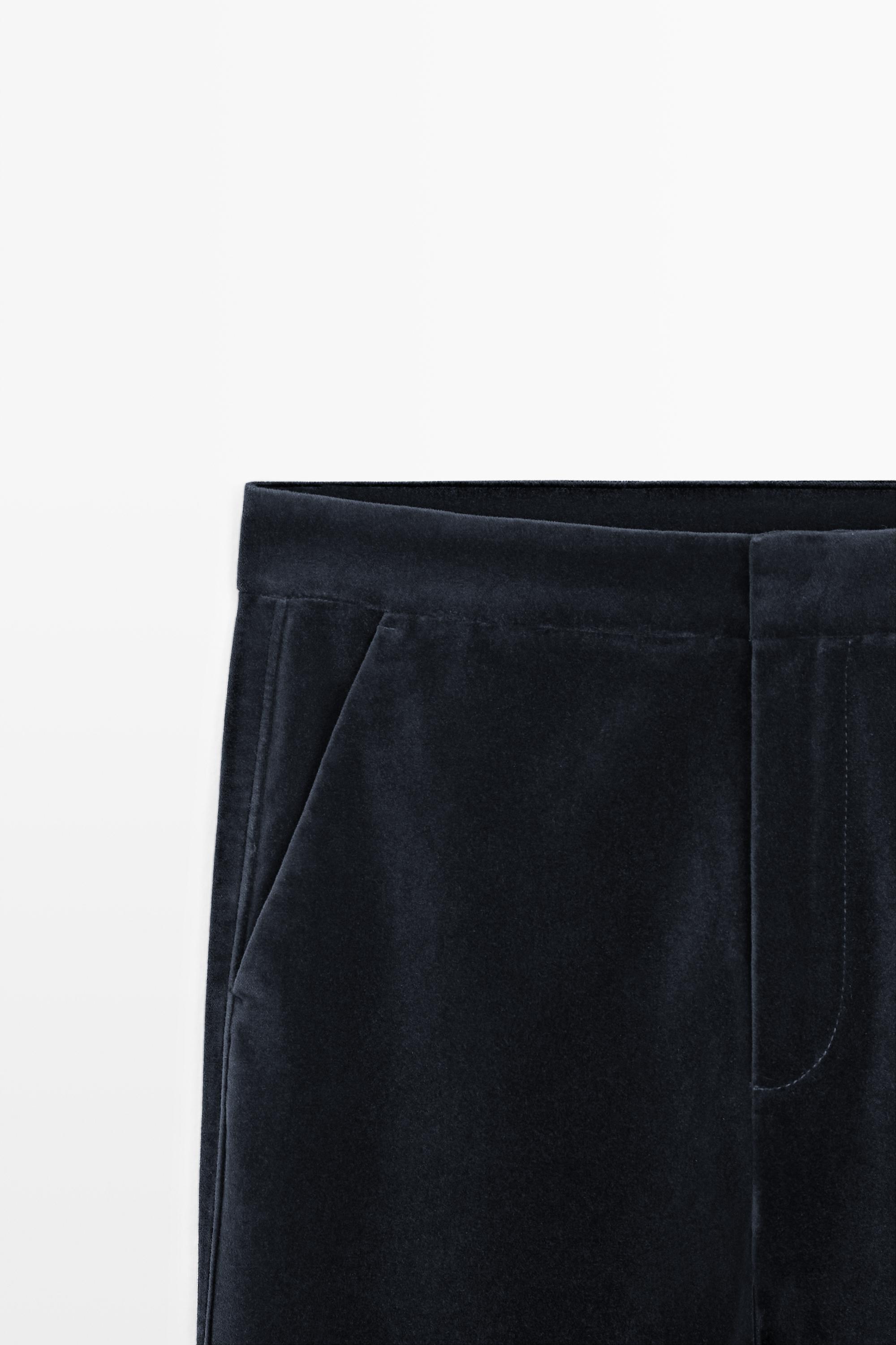 Velvet skinny flare fit pants