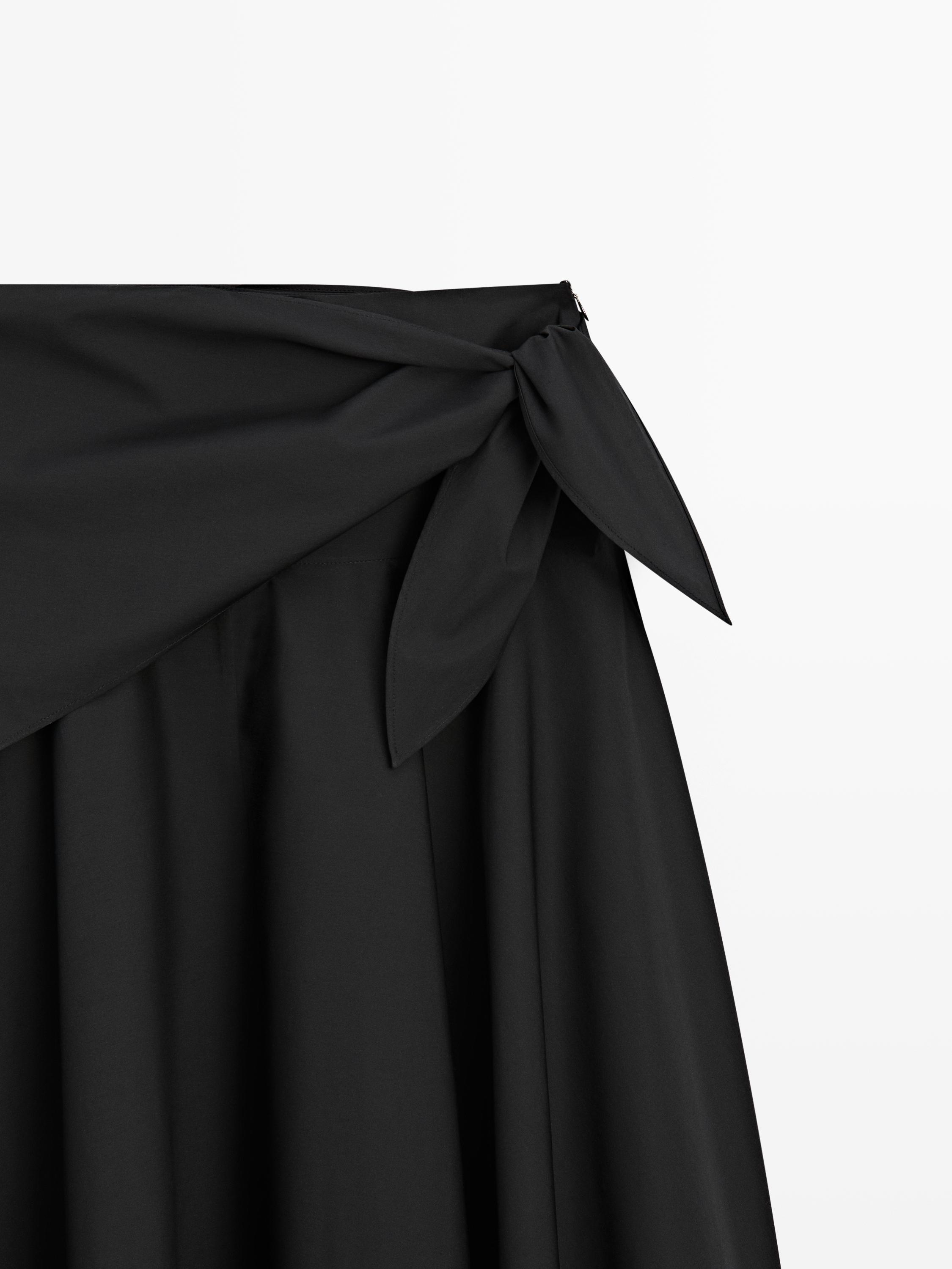 Midi skirt with scarf detail