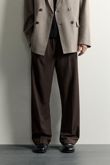 FLUID WIDE-LEG TROUSERS - Chocolate by Zara