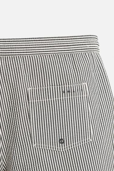 REGULAR SEERSUCKER SWIMMING TRUNKS - Black by Zara - Image 9