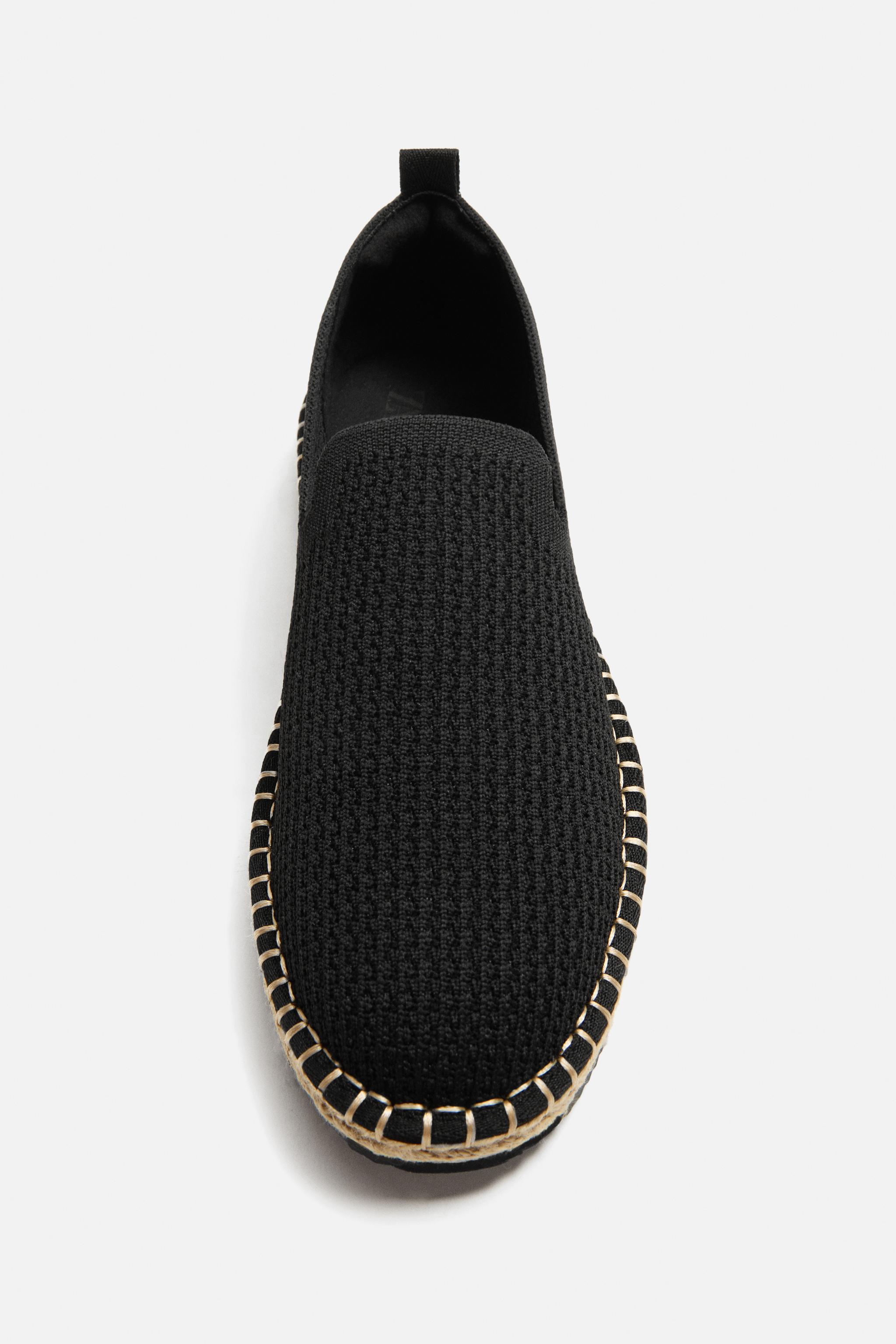 かぎ針編みエスパドリーユ - ブラック | ZARA Japan / 日本