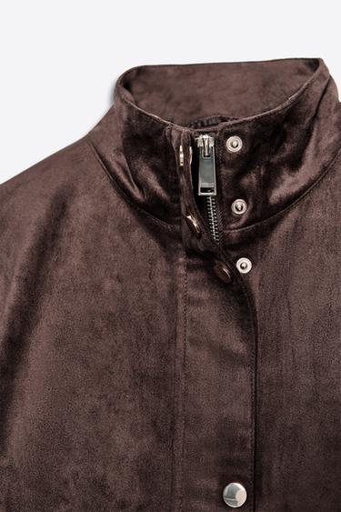 BLOUSON EFFET DAIM - Marron de Zara - Image 8