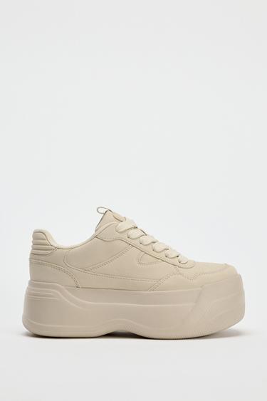TÊNIS ESPORTIVO COM PLATAFORMA - Branco-cru da Zara - Imagem 0