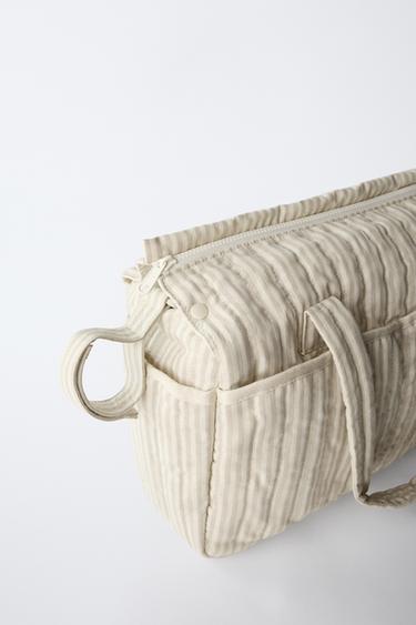 STRIPED MATERNITY BAG - Camel Brown by Zara - Image 2
