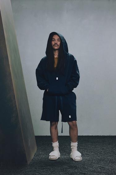 Zara WASHED HOODIE X SR_A - Navy blue