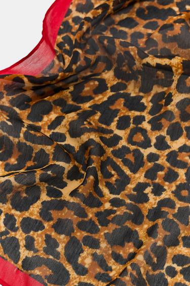 ANIMAL PRINT MODAL SILK SCARF - Leopard by Zara - Image 3