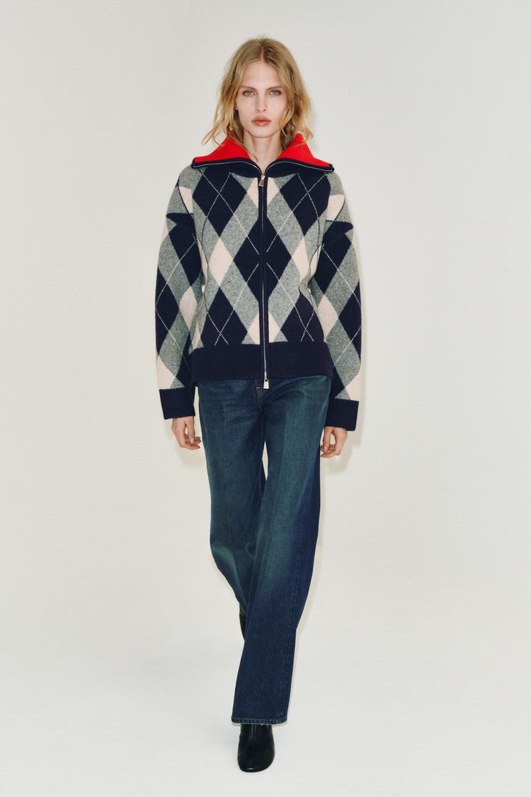 Chaqueta punto rombos