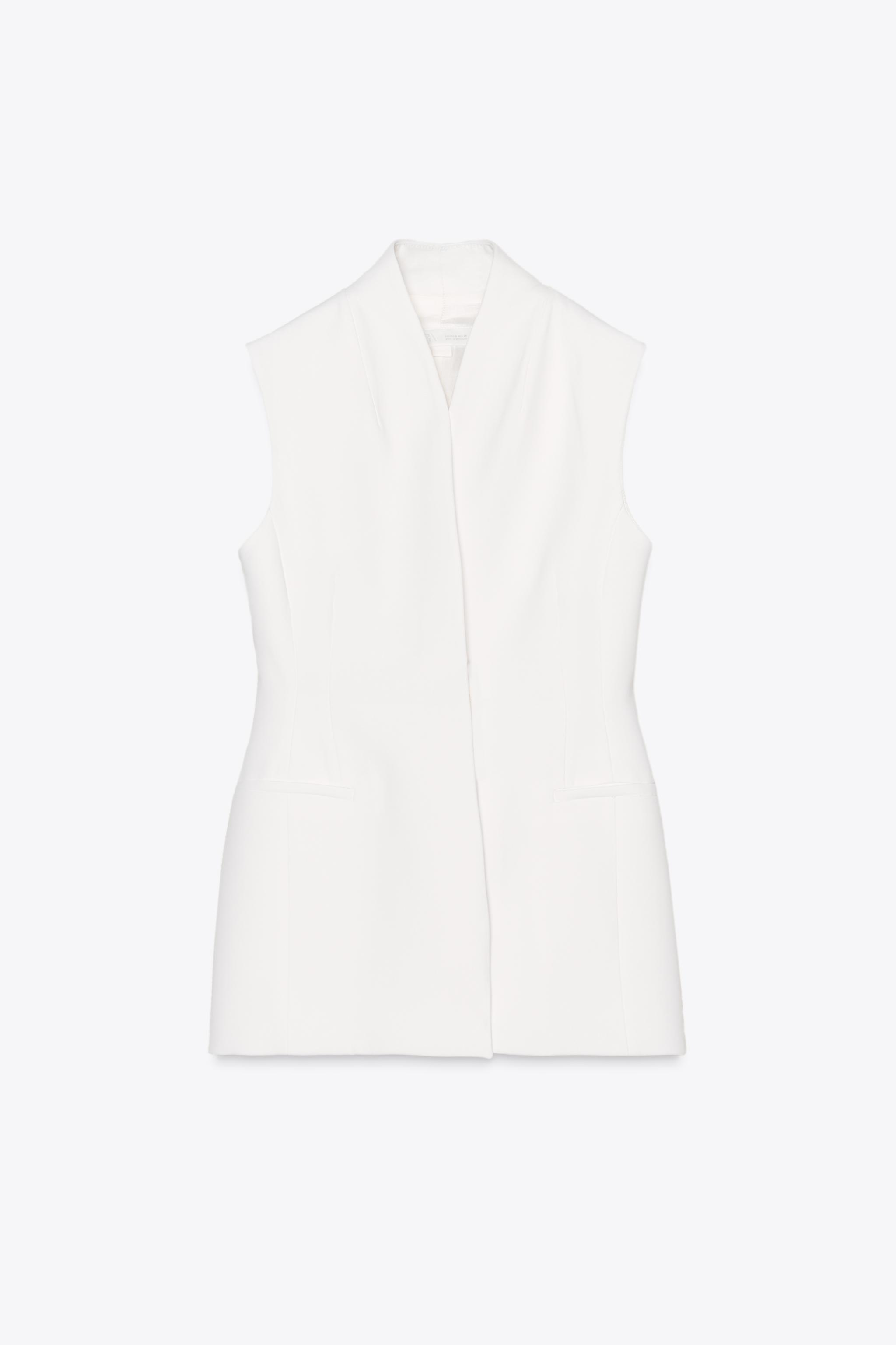 ZARA ペプラムベスト リネン100% ZW COLLECTION ZARA - ZARA ペプラムベスト リネン100% ZW COLLECTION 完売品の