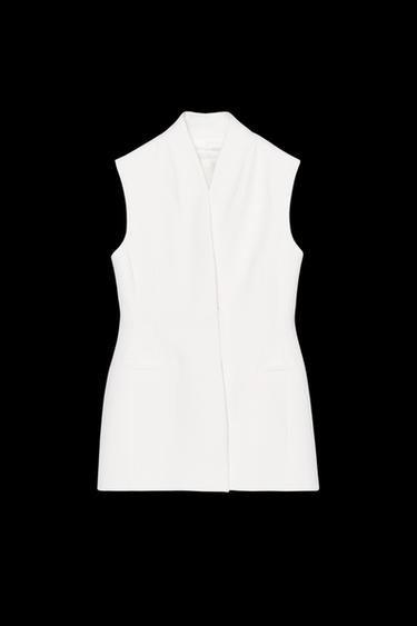 Zara ZW COLLECTION PEPLUM VEST - Ecru - Image 0