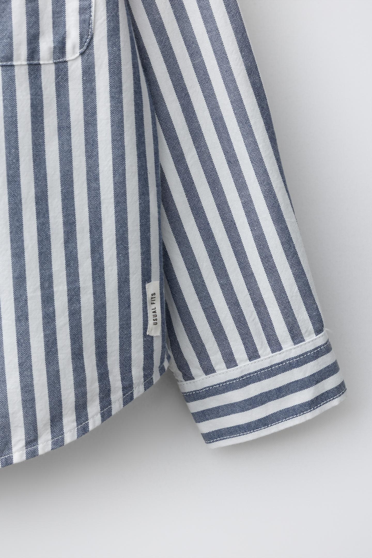 Детская рубашка Zara Striped Print, цвет: Тёмно-синий — фото 4