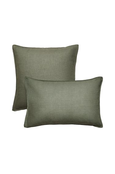 CAPA DE ALMOFADA LINHO LAVADO (140 GxM²) - Verde / Azul da Zara