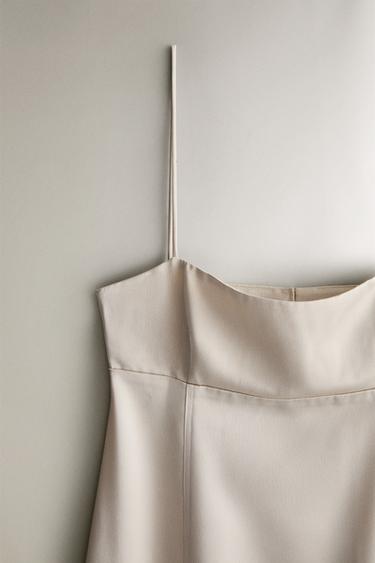 PLAIN SATEEN NIGHTDRESS - Pearl grey by Zara - Image 1