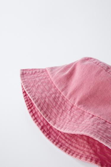 WASHED-EFFECT BUCKET HAT - Pink by Zara - Image 2
