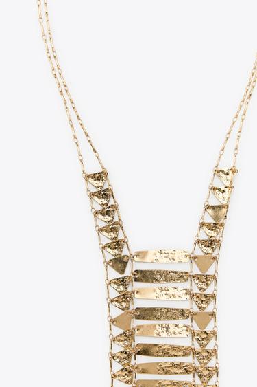 COLLIER PLAQUES EN MÉTAL - Doré de Zara - Image 1