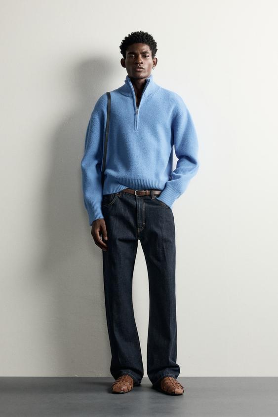JERSEY TEXTURA BOXY FIT - Azul de Zara - Imagen 0