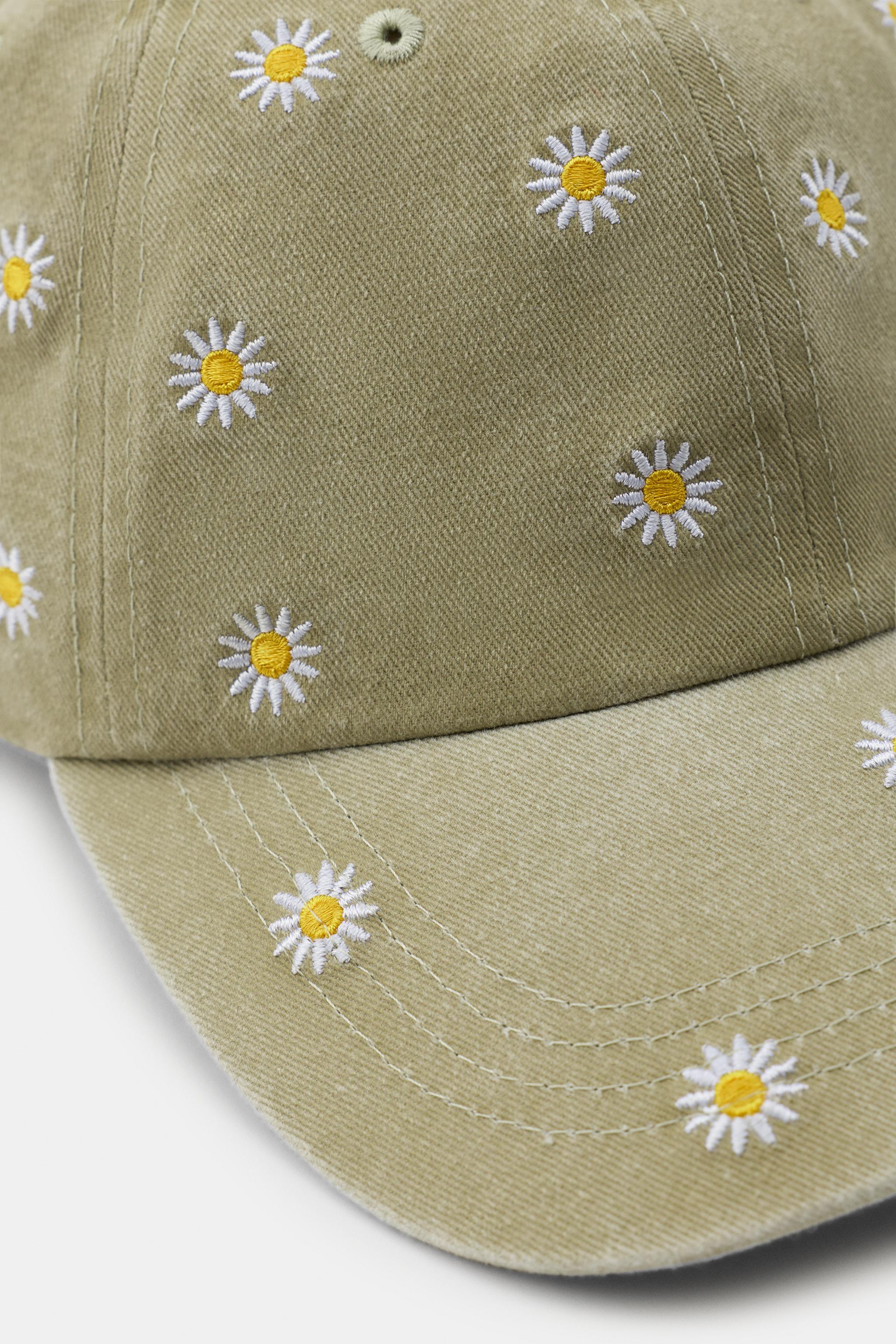 Женские кепки Zara FLORAL EMBROIDERY TWILL — фото 4