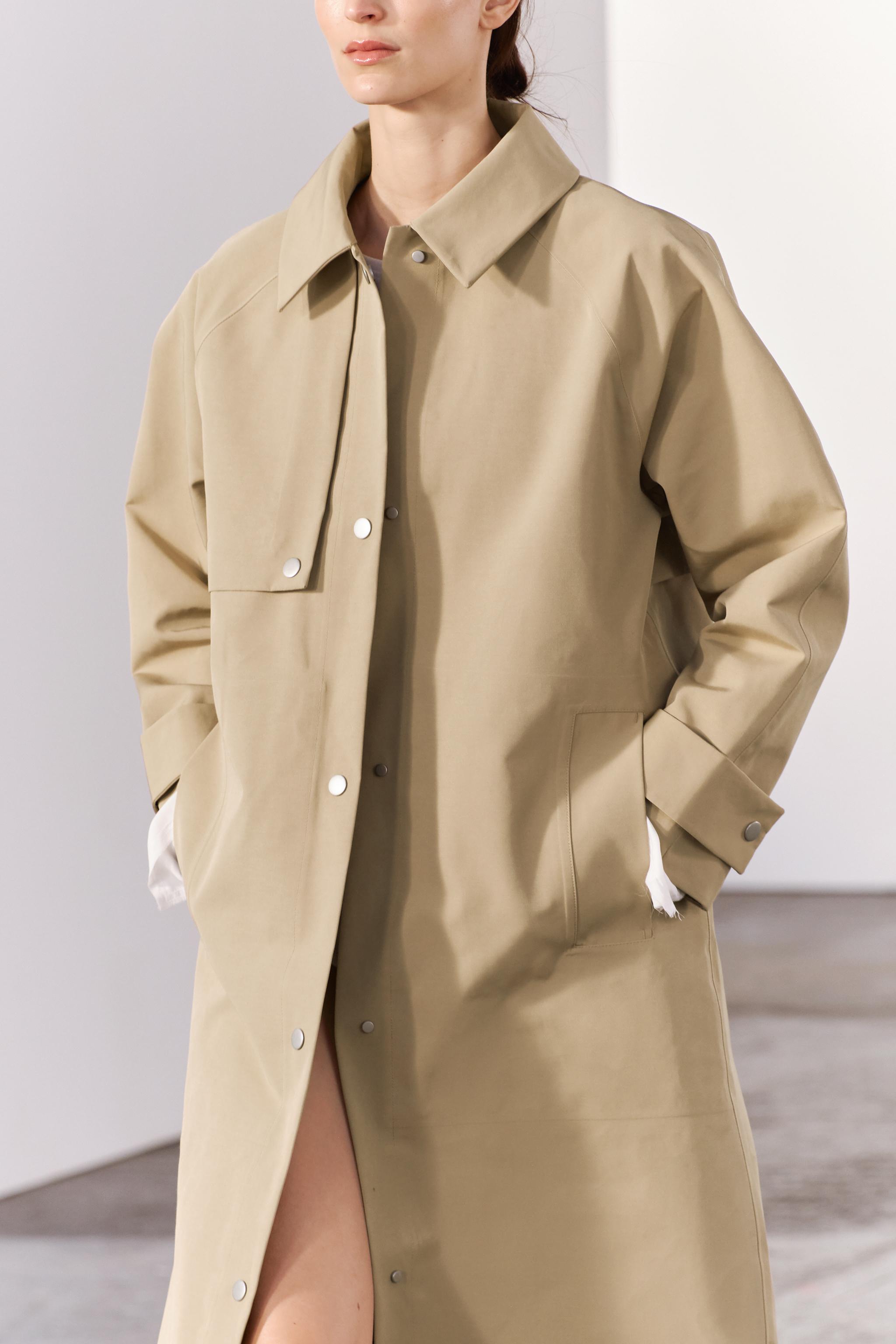 Zara waterproof trench on sale coat