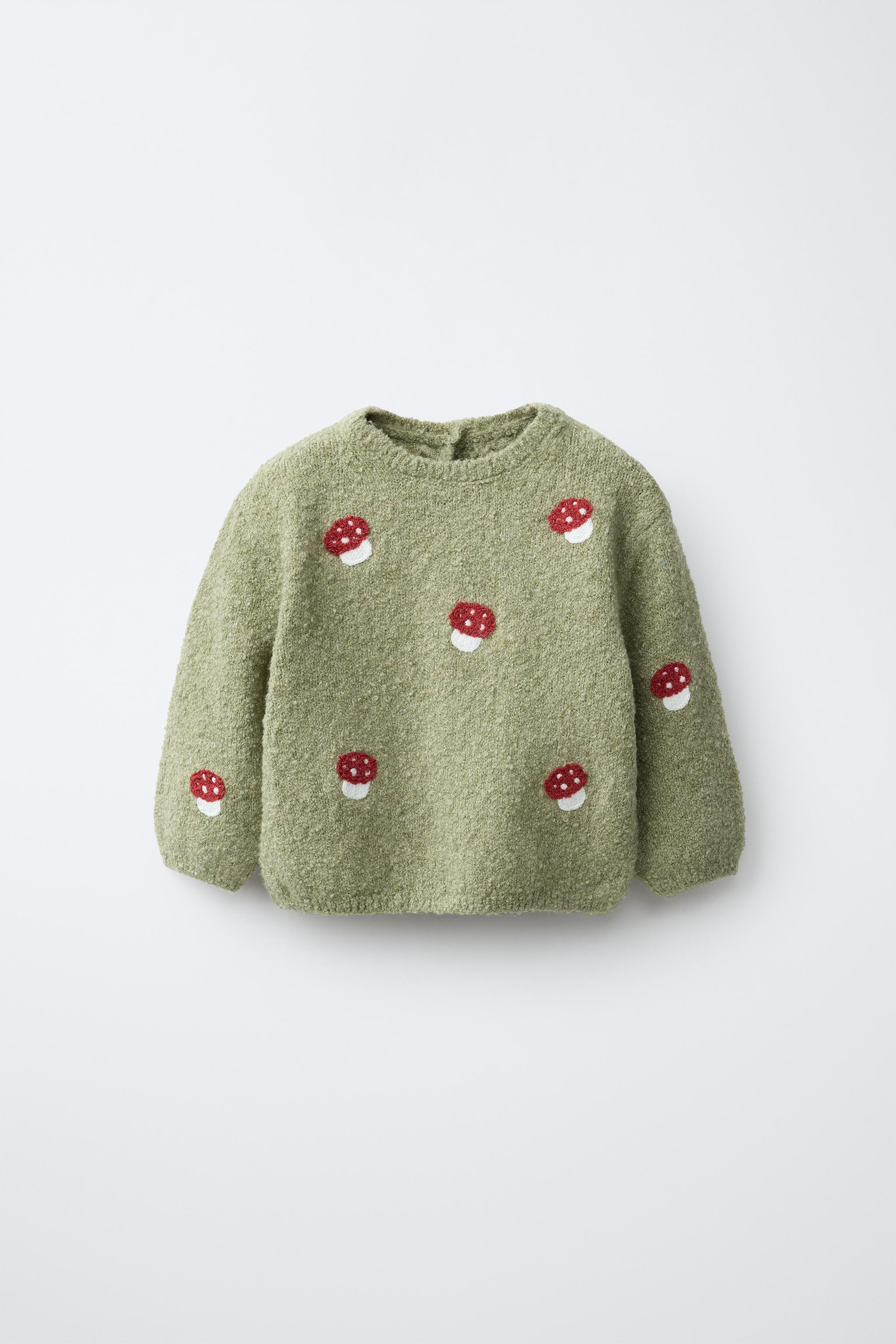 PULL EN MAILLE À CHAMPIGNONS BRODÉS