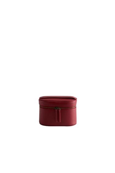 GEANTĂ COSMETICE RIGIDĂ MINI PIELE - Roșu de la Zara
