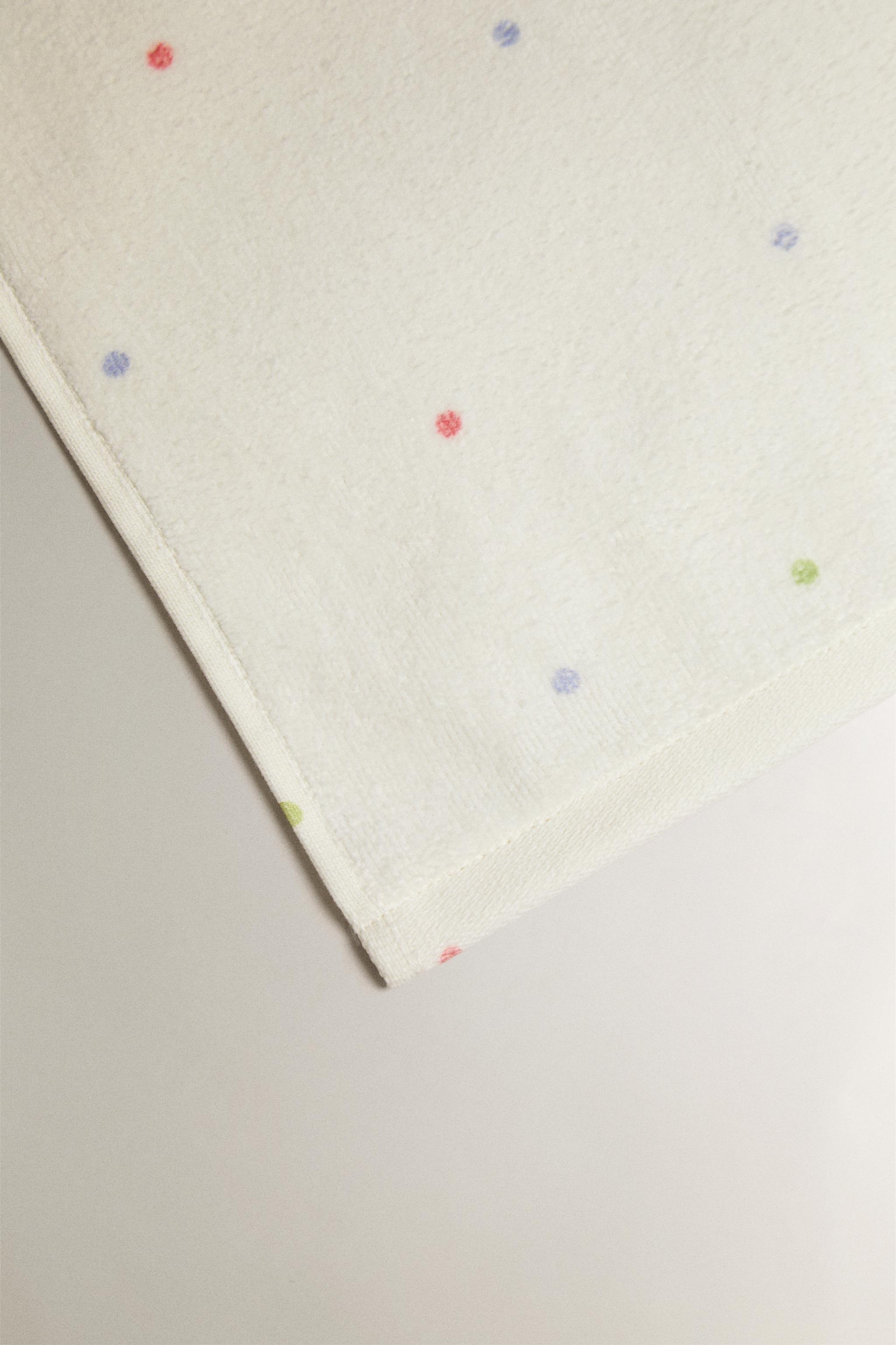 SERVIETTE ENFANT VELOURS À POIS