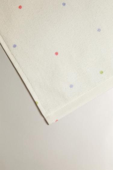 KIDS' VELOUR POLKA DOT TOWEL - Oyster-white by Zara - Image 2