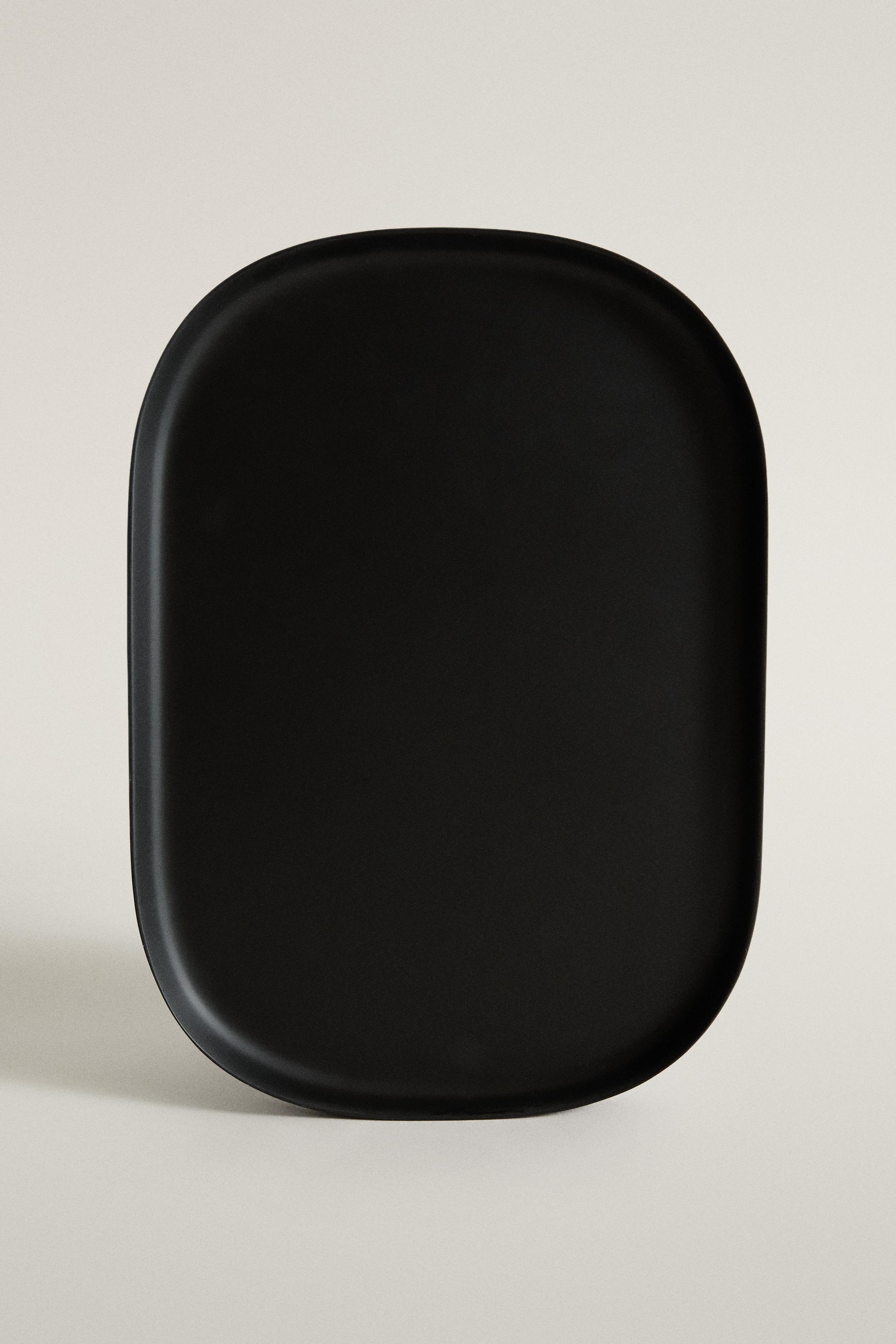LARGE BLACK RESIN BATHROOM TRAY